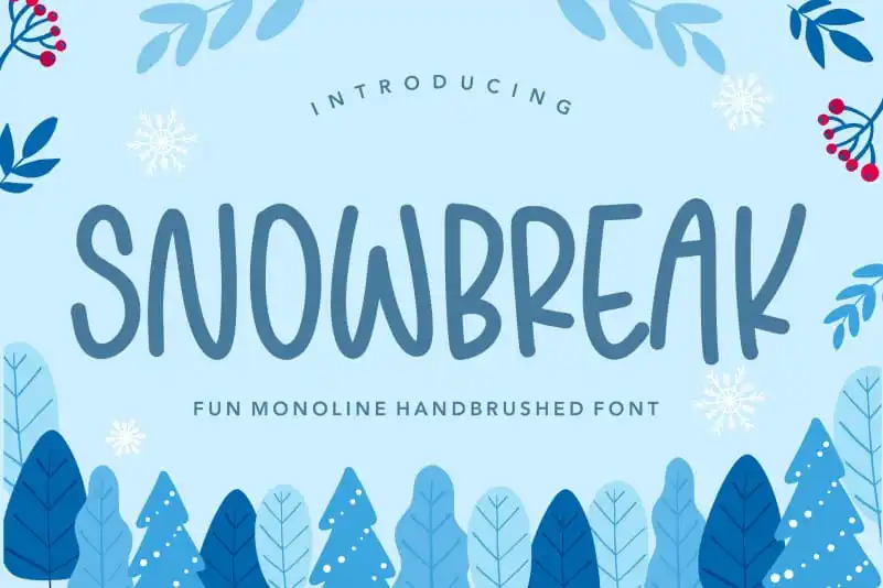 SNOWBREAK Fun Monoline Handbrushed Font