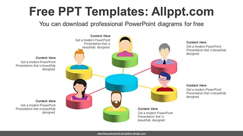 Social Network Communication PowerPoint Diagram