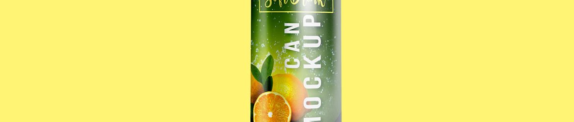 Soft Drink Can Mockup PSD