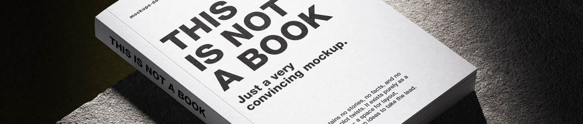 Softcover book on concrete mockup