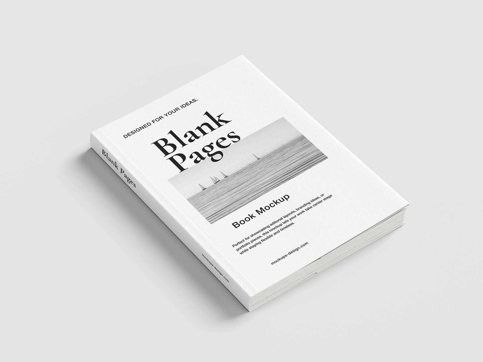Softcover book with flaps mockup