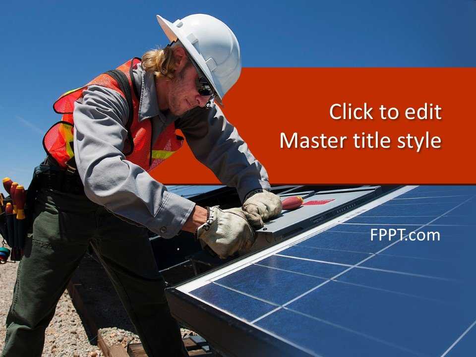 Solar Energy Industry Worker PowerPoint Template