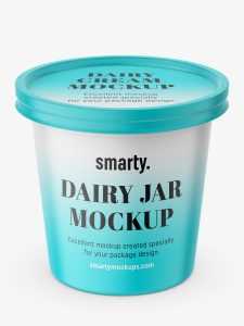 Sour cream mockup / top view