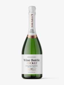 Sparkling wine bottle mockup