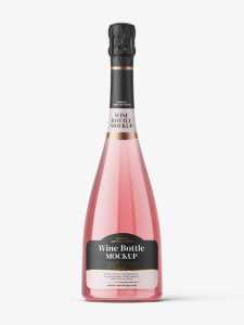 Sparkling wine bottle mockup