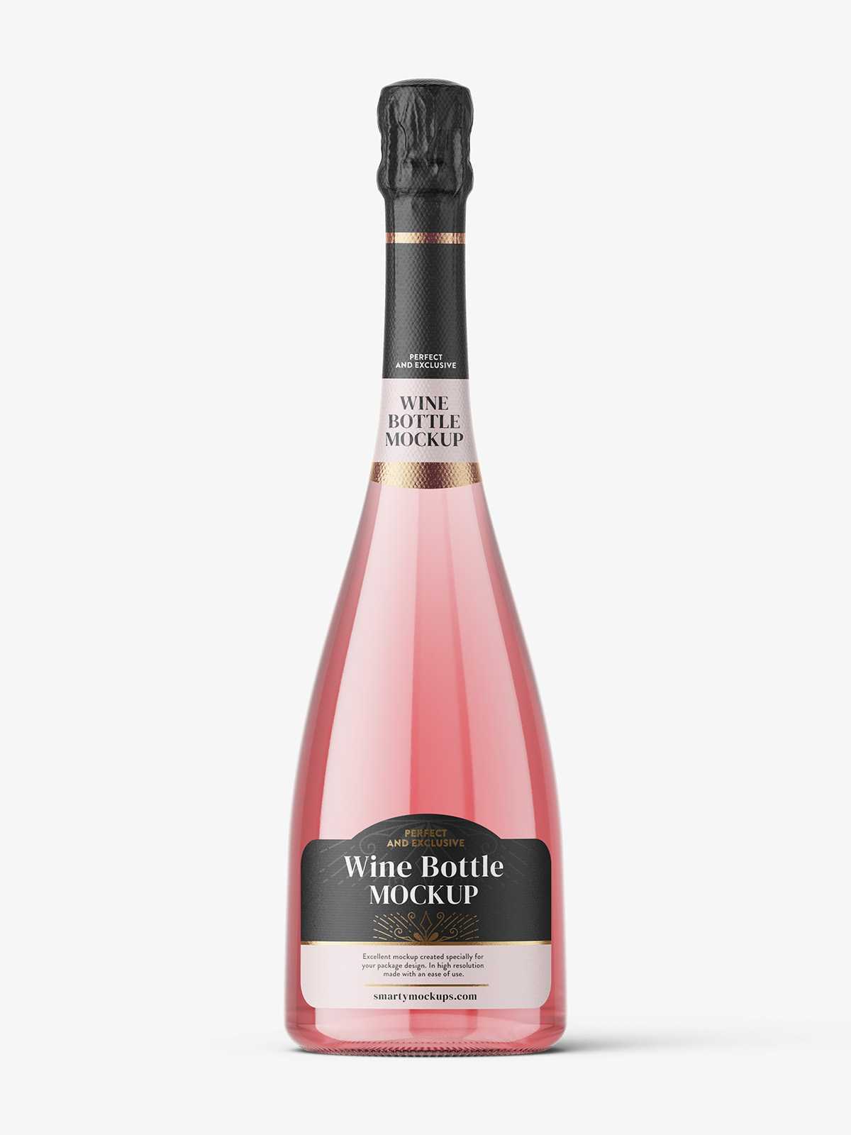 Sparkling wine bottle mockup