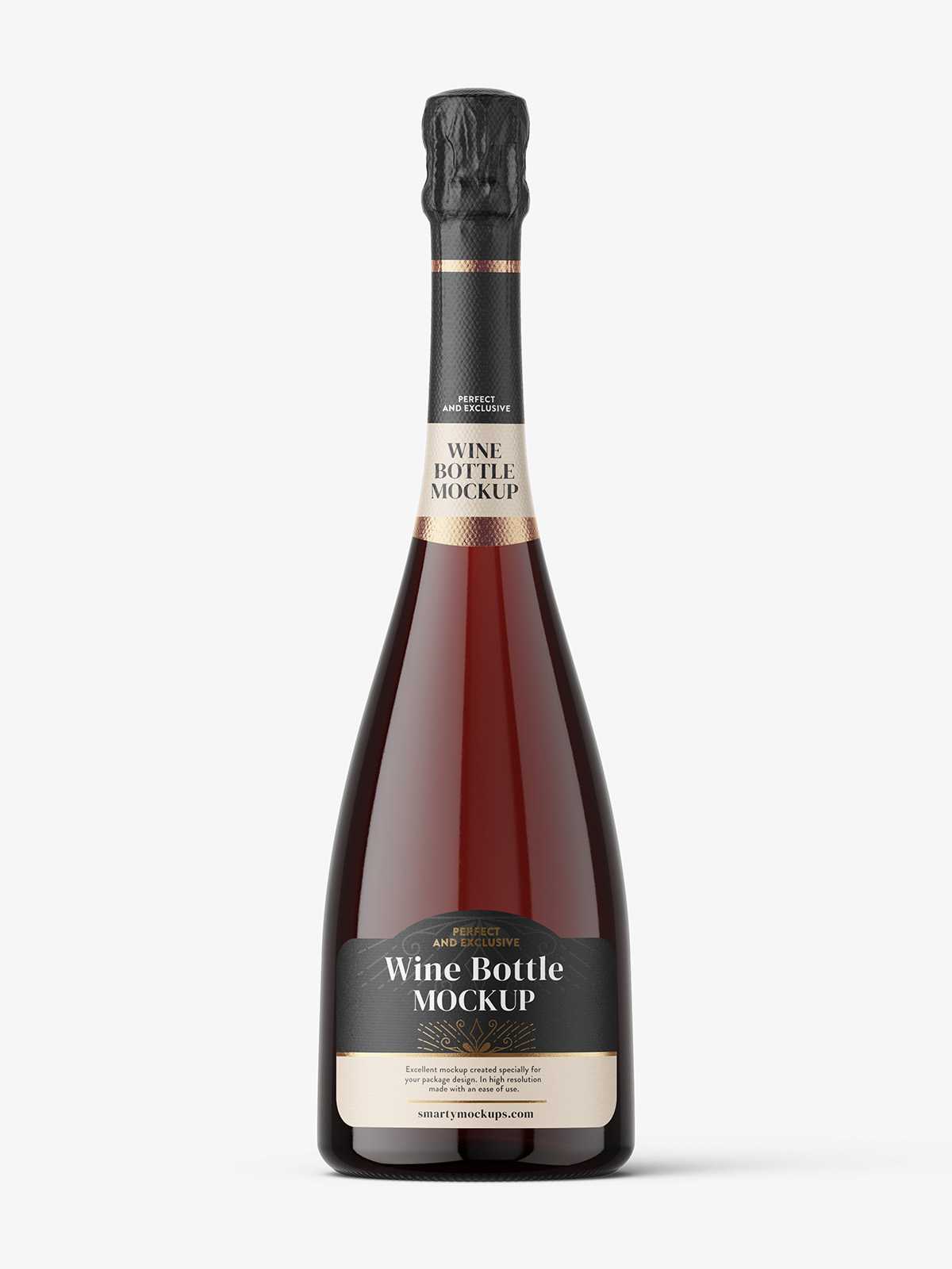 Sparkling wine bottle mockup
