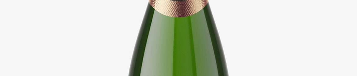 Sparkling wine bottle mockup