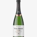 Sparkling wine bottle mockup