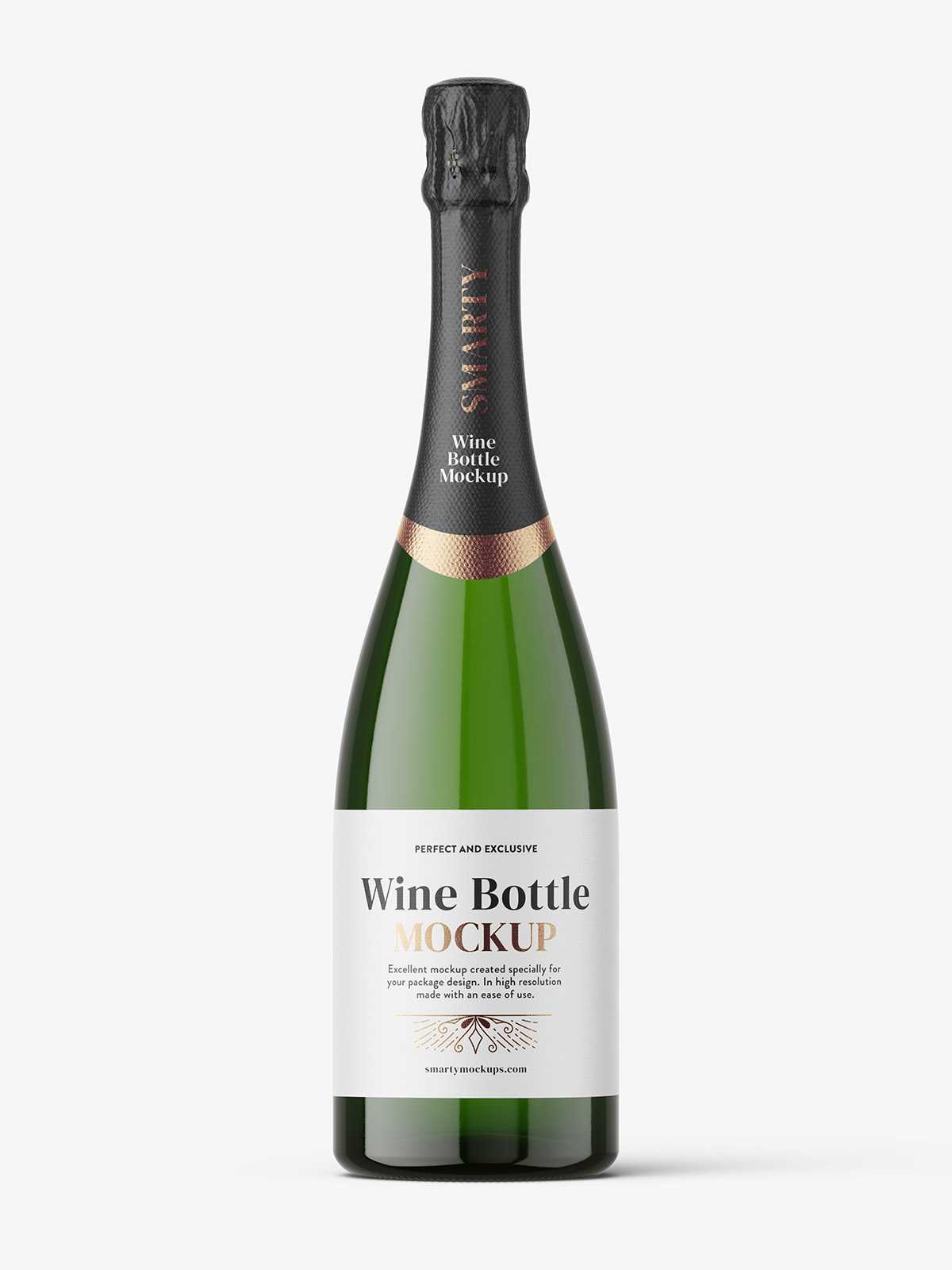 Sparkling wine bottle mockup