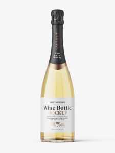 Sparkling wine bottle mockup