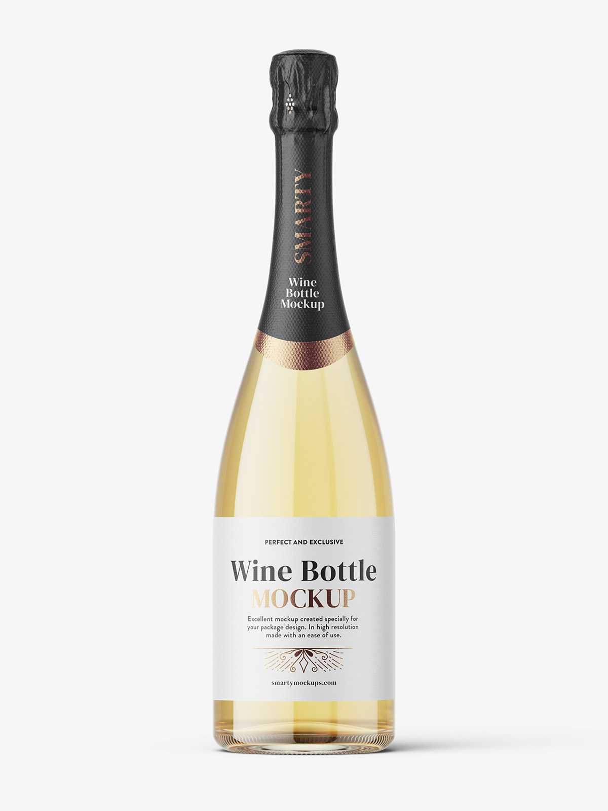 Sparkling wine bottle mockup