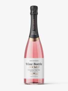 Sparkling wine bottle mockup