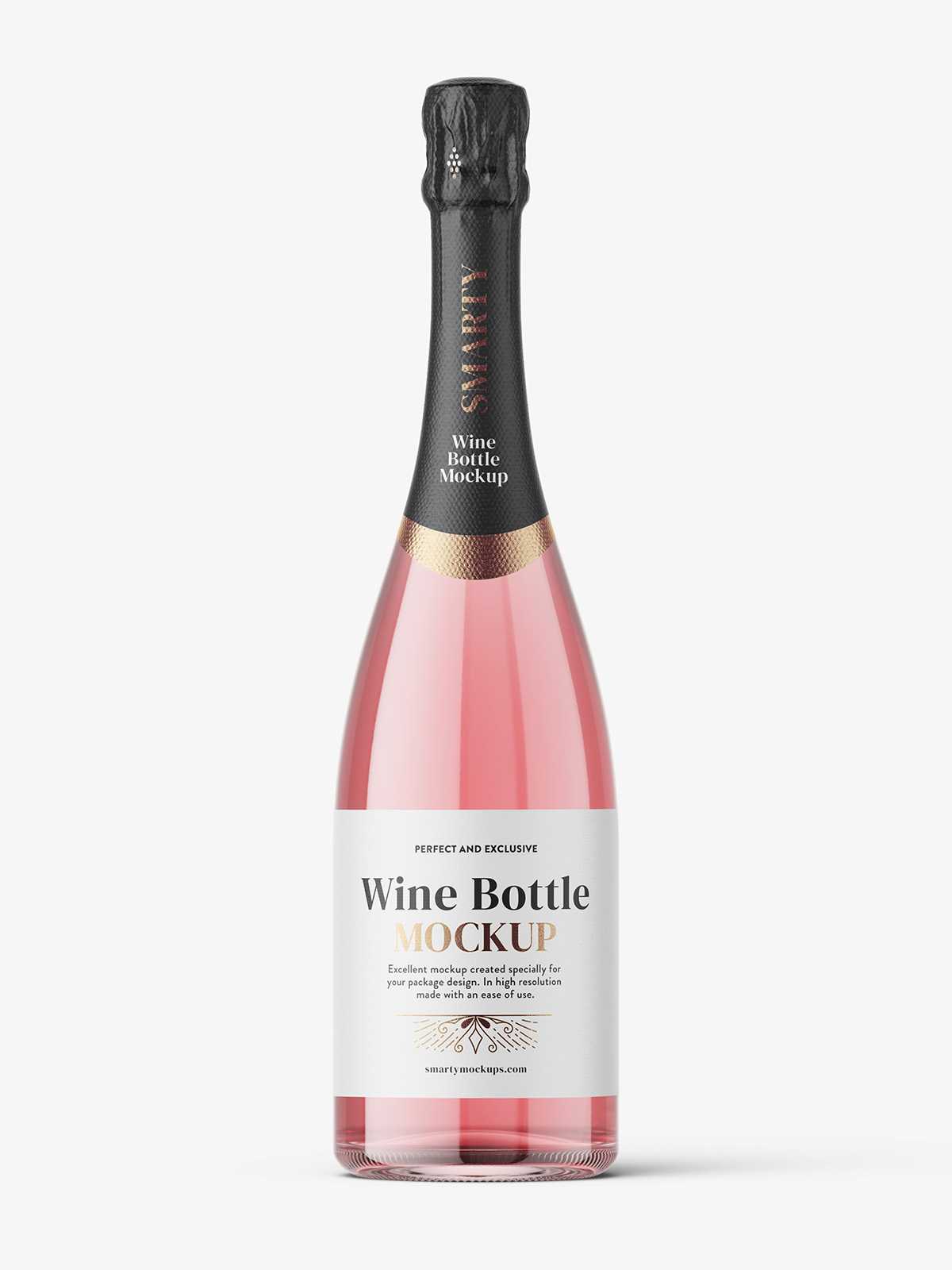 Sparkling wine bottle mockup