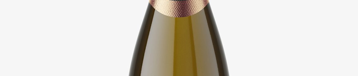 Sparkling wine bottle mockup
