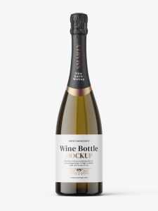 Sparkling wine bottle mockup
