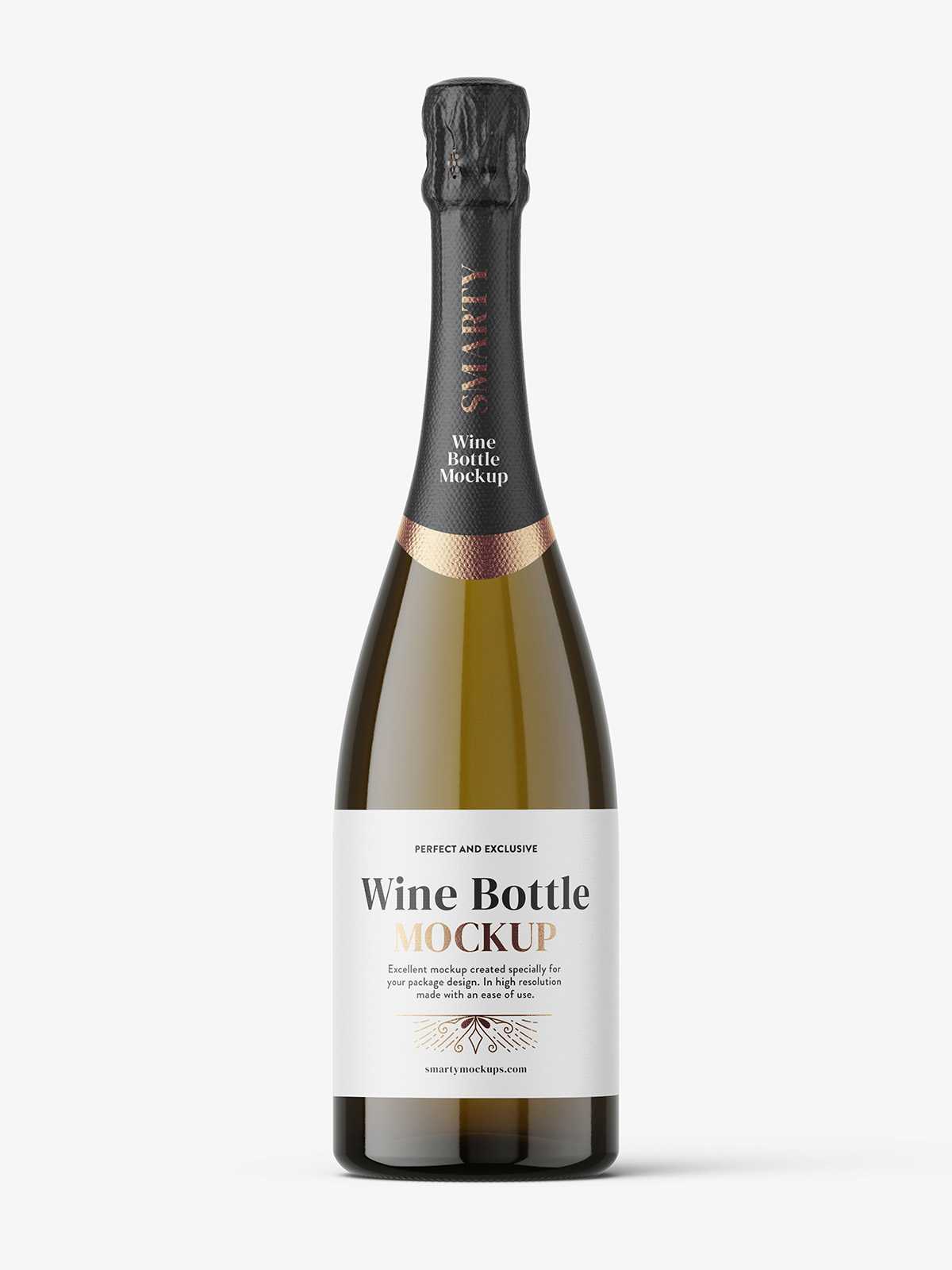 Sparkling wine bottle mockup