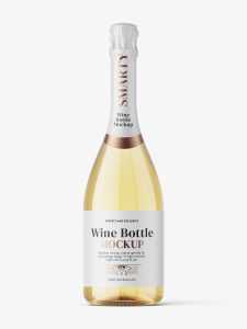 Sparkling wine bottle mockup