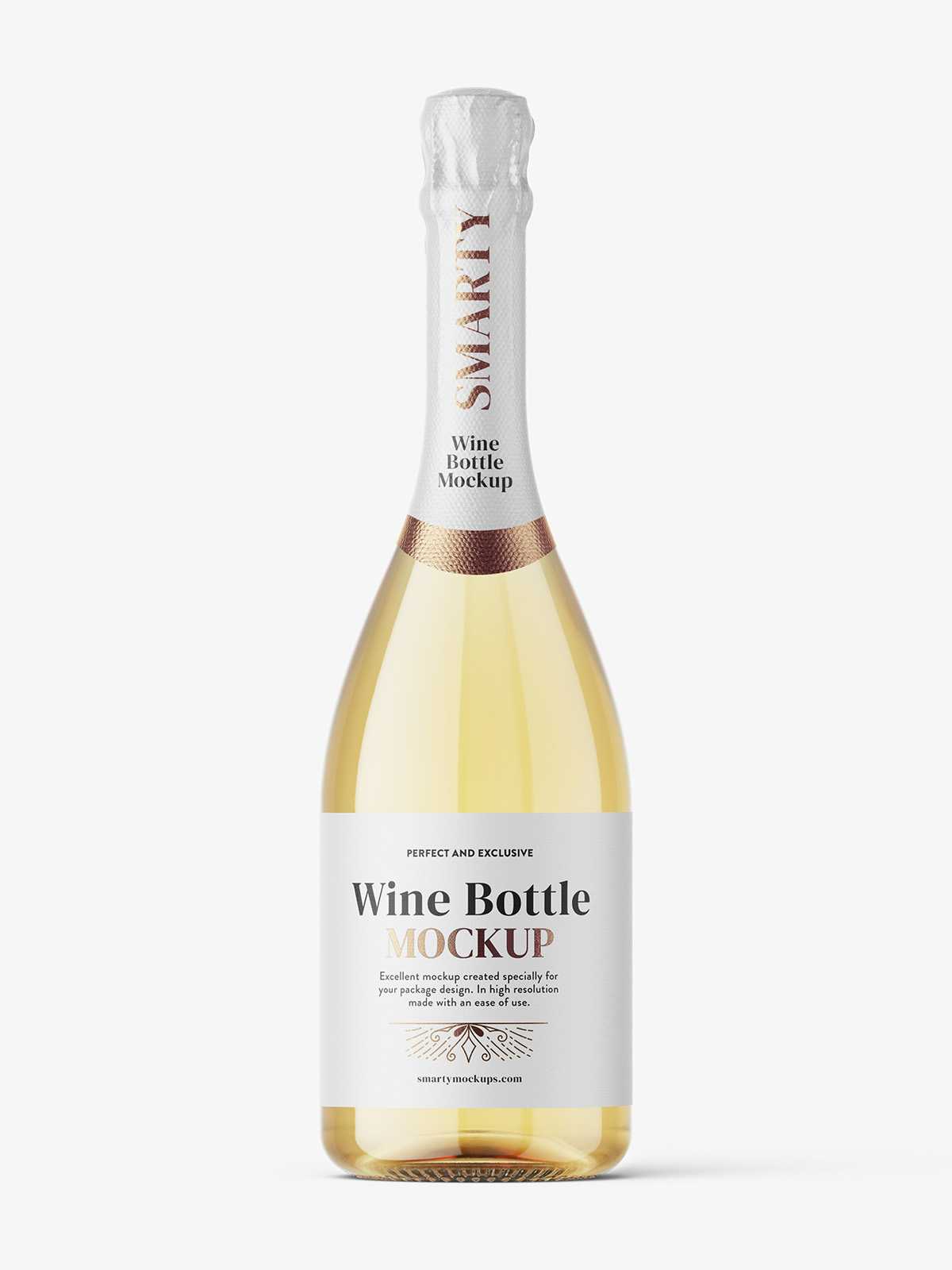 Sparkling wine bottle mockup