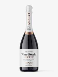 Sparkling wine bottle mockup