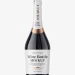 Sparkling wine bottle mockup