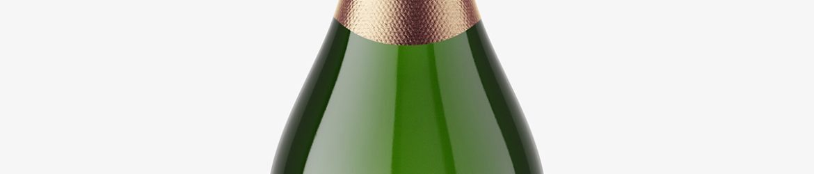 Sparkling wine bottle mockup
