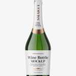 Sparkling wine bottle mockup