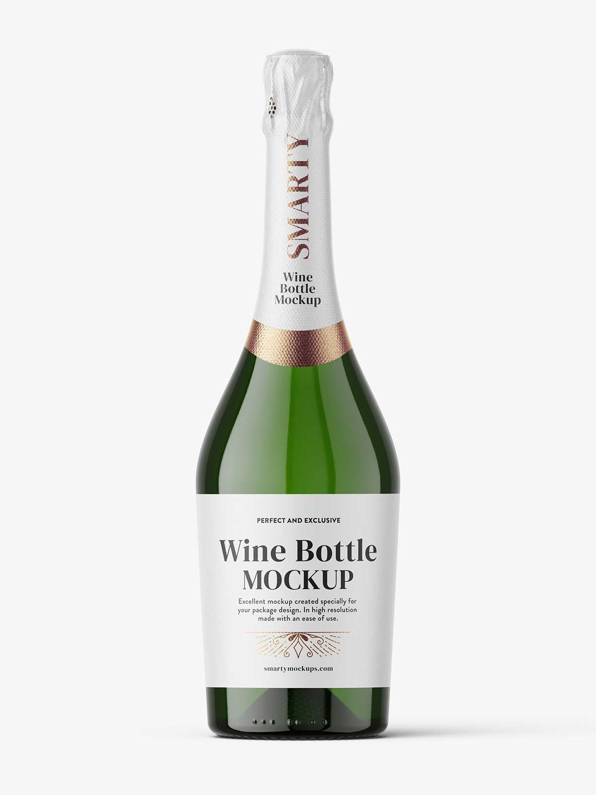 Sparkling wine bottle mockup
