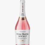 Sparkling wine bottle mockup