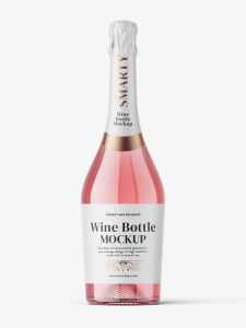 Sparkling wine bottle mockup