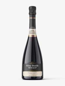 Sparkling wine bottle mockup
