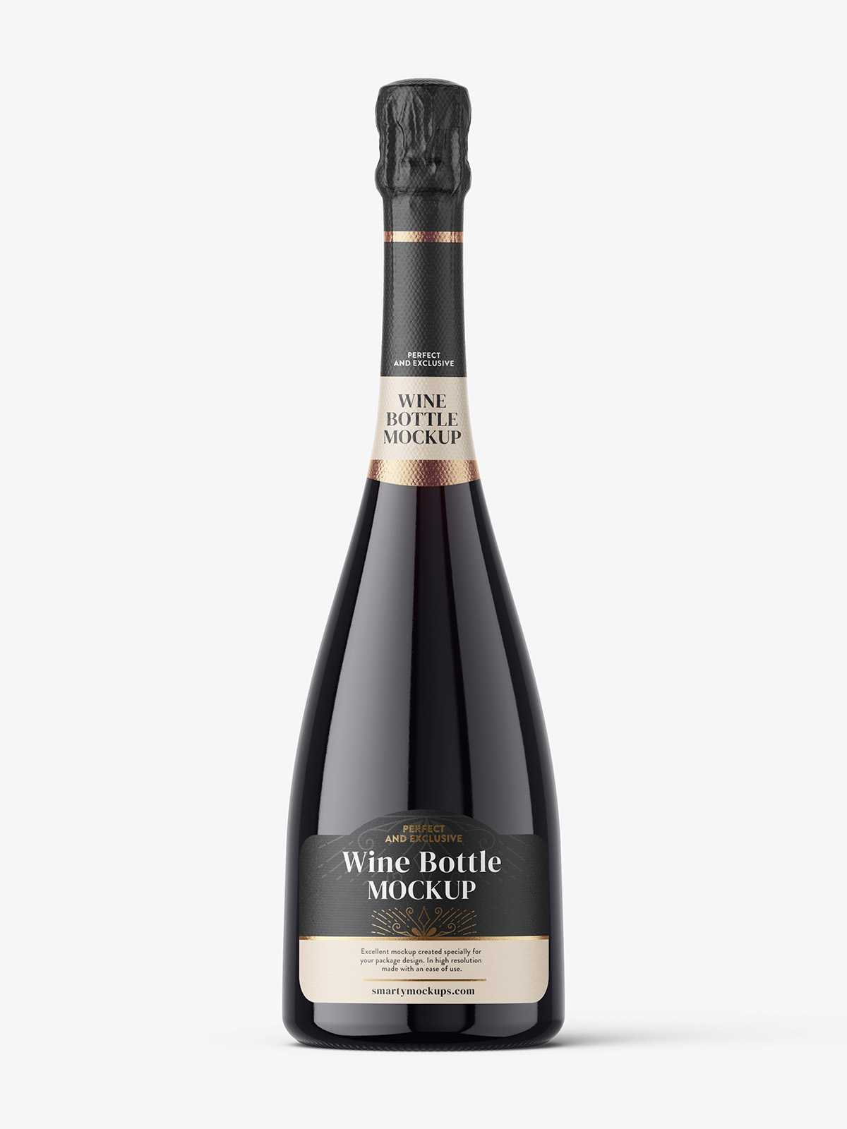 Sparkling wine bottle mockup