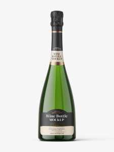 Sparkling wine bottle mockup
