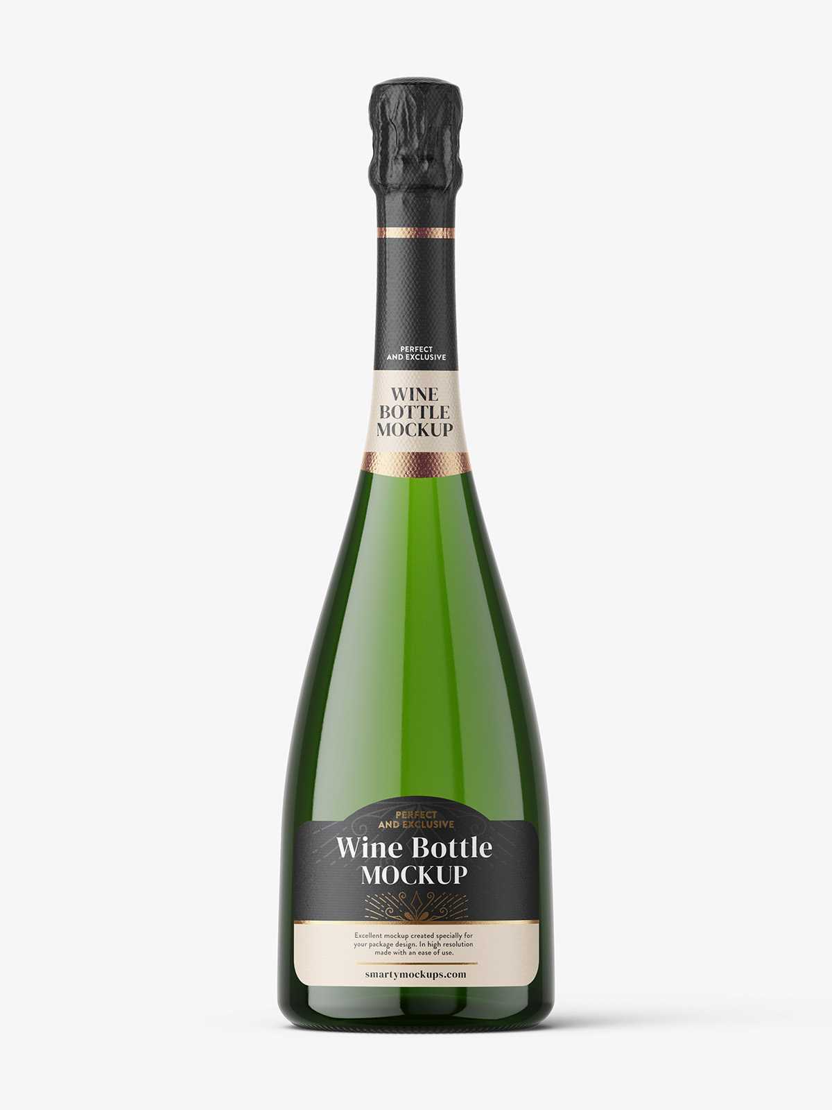 Sparkling wine bottle mockup