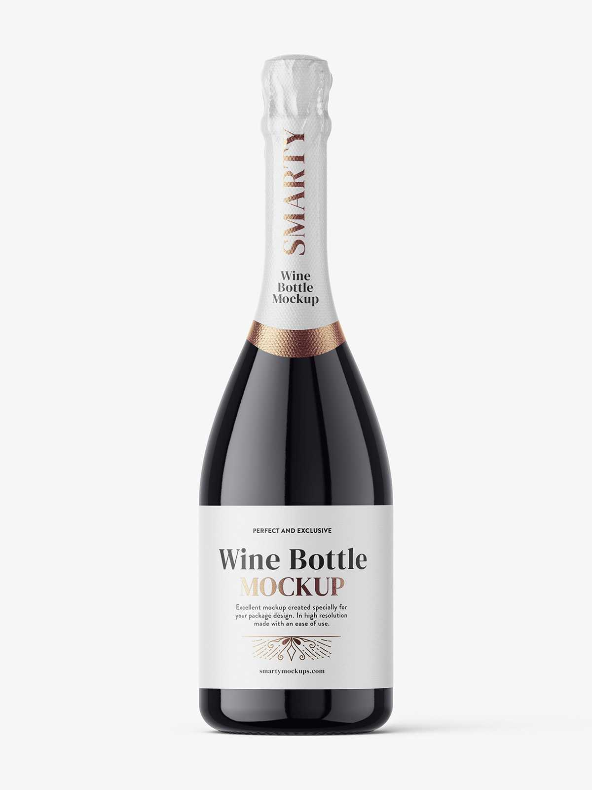 Sparkling wine bottle mockup
