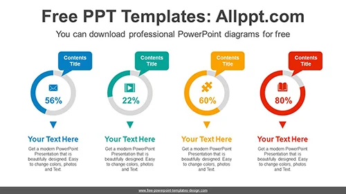 Speech Bubble Doughnut Charts PowerPoint Diagram