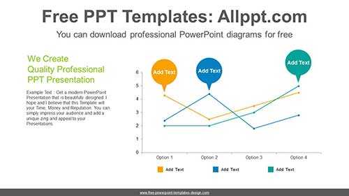Speech Bubble Line Chart PPT Diagram