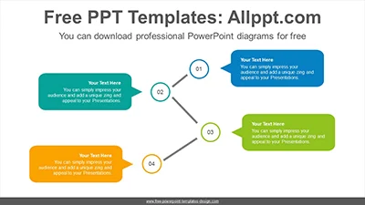 Speech bubble line flow PowerPoint Diagram Template