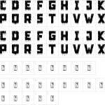 Mapa de caracteres da fonte Spooky Grave Font