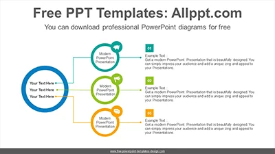 Spread 3-circle PowerPoint Diagram Template