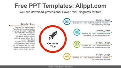 Spread 4-circle PowerPoint Diagram