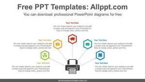 Spread 5-Hexagon PowerPoint Diagram