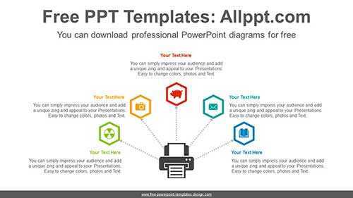 Spread 5-Hexagon PowerPoint Diagram