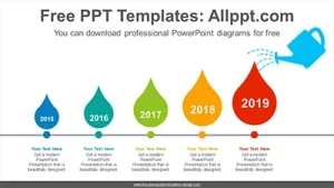 Sprinkler water drop PowerPoint Diagram Template