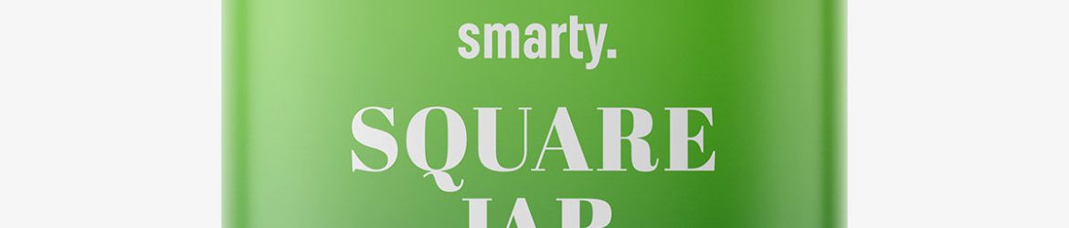 Square amber jar mockup