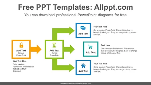 Square arrow flow PowerPoint Diagram Template