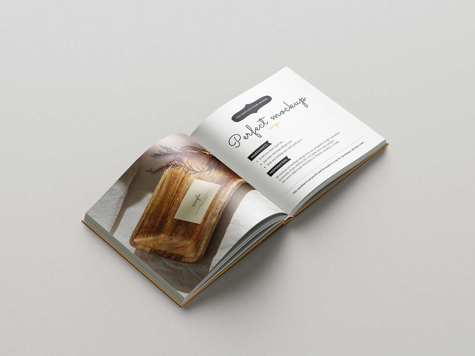 Square book with hardcover mockup