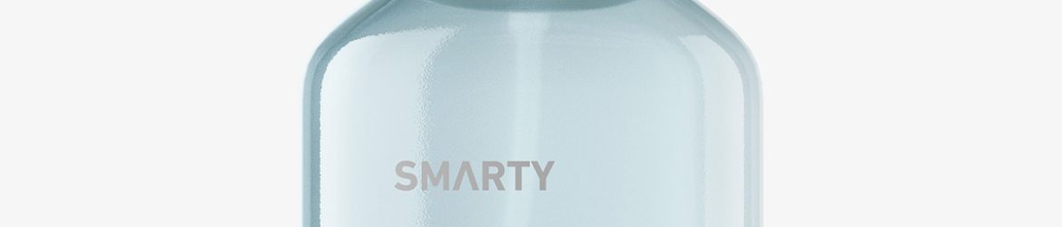 Square bottle with atomizer mockup / gel