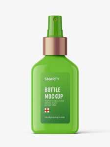 Square bottle with atomizer mockup / plastic