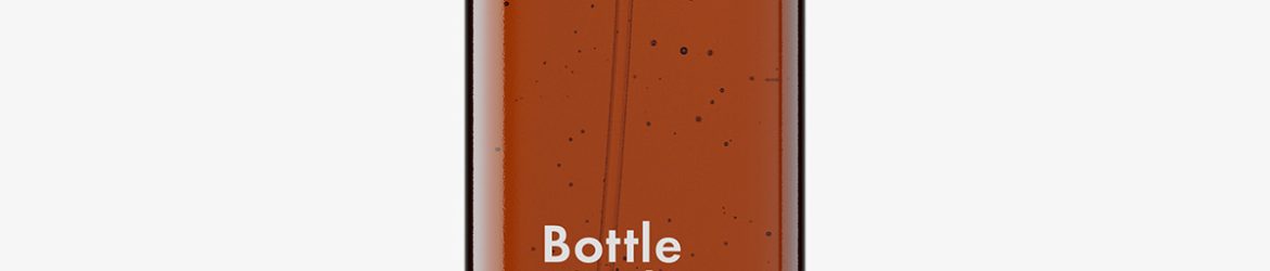 Square bottle with pump mockup / amber